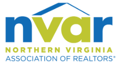 Logo of the Northern Virginia Association of Realtors, featuring the acronym NVAR with a house roof design above the letters, and the organization name beneath.