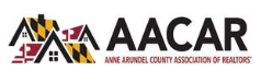 Logo of AACAR (Anne Arundel County Association of Realtors) with a stylized house and road design