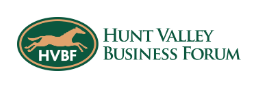 Hunt Valley Business Forum logo with a green oval and stylized animal silhouette