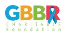Logo of GBBB Charitable Foundation featuring colorful letters and a blue ribbon.