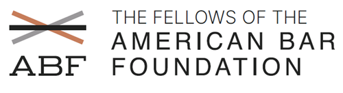 Logo of the American Bar Foundation featuring stylized crossed lines and text.