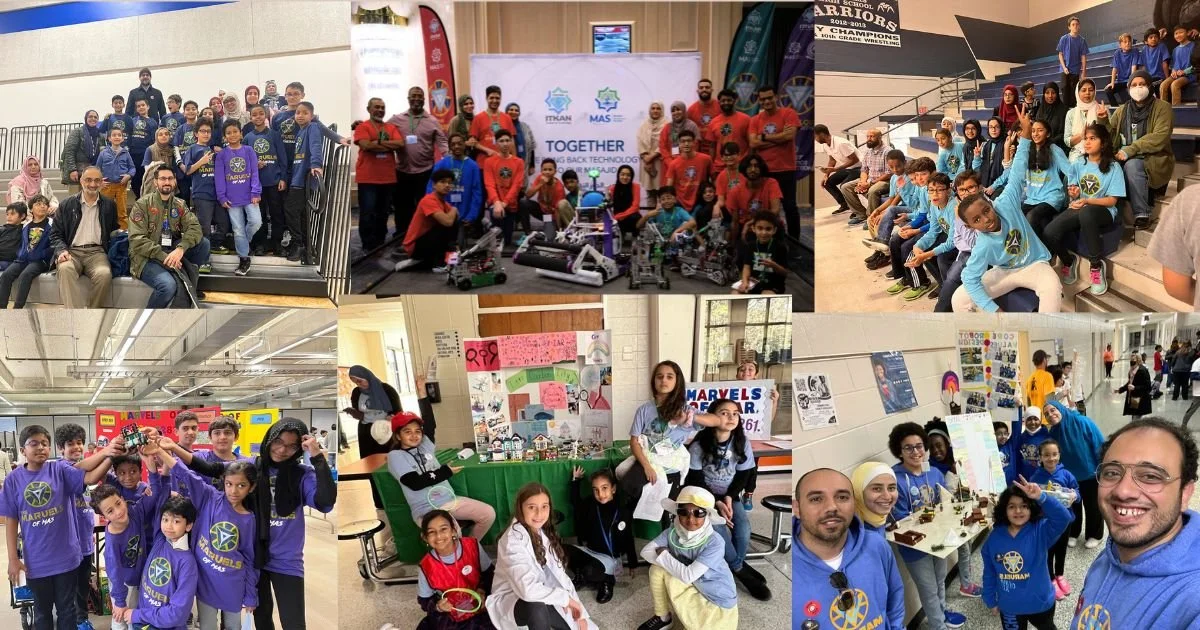 Students collaborating on robotics projects