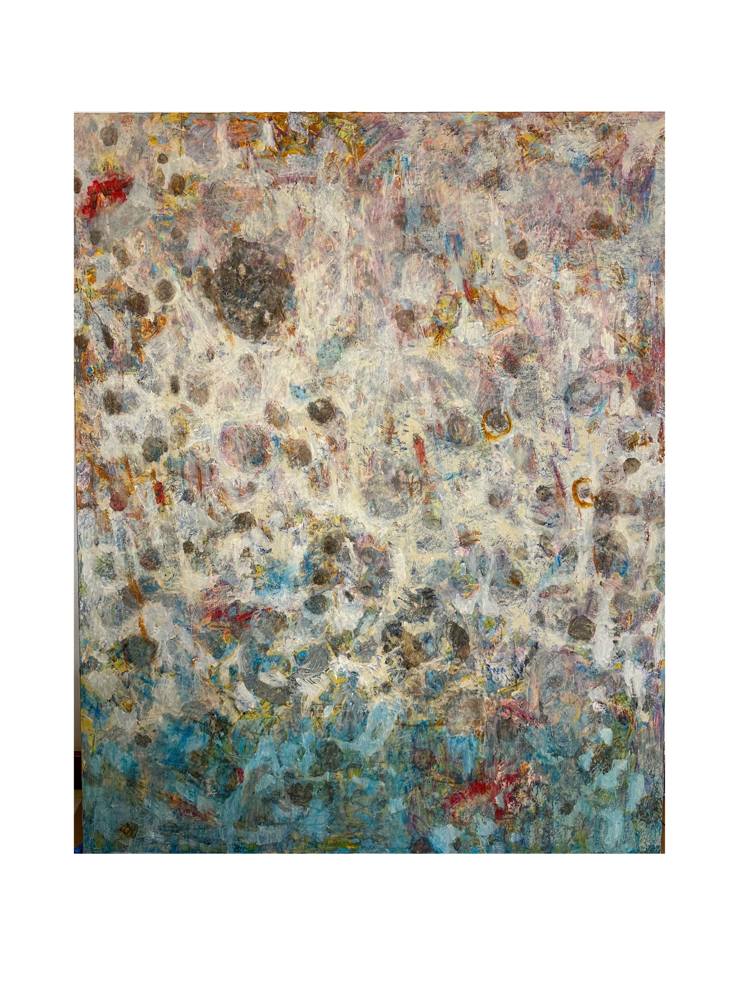 Garden of Fragments #1, Acrylic and cold wax on canvas, 60" x 48"