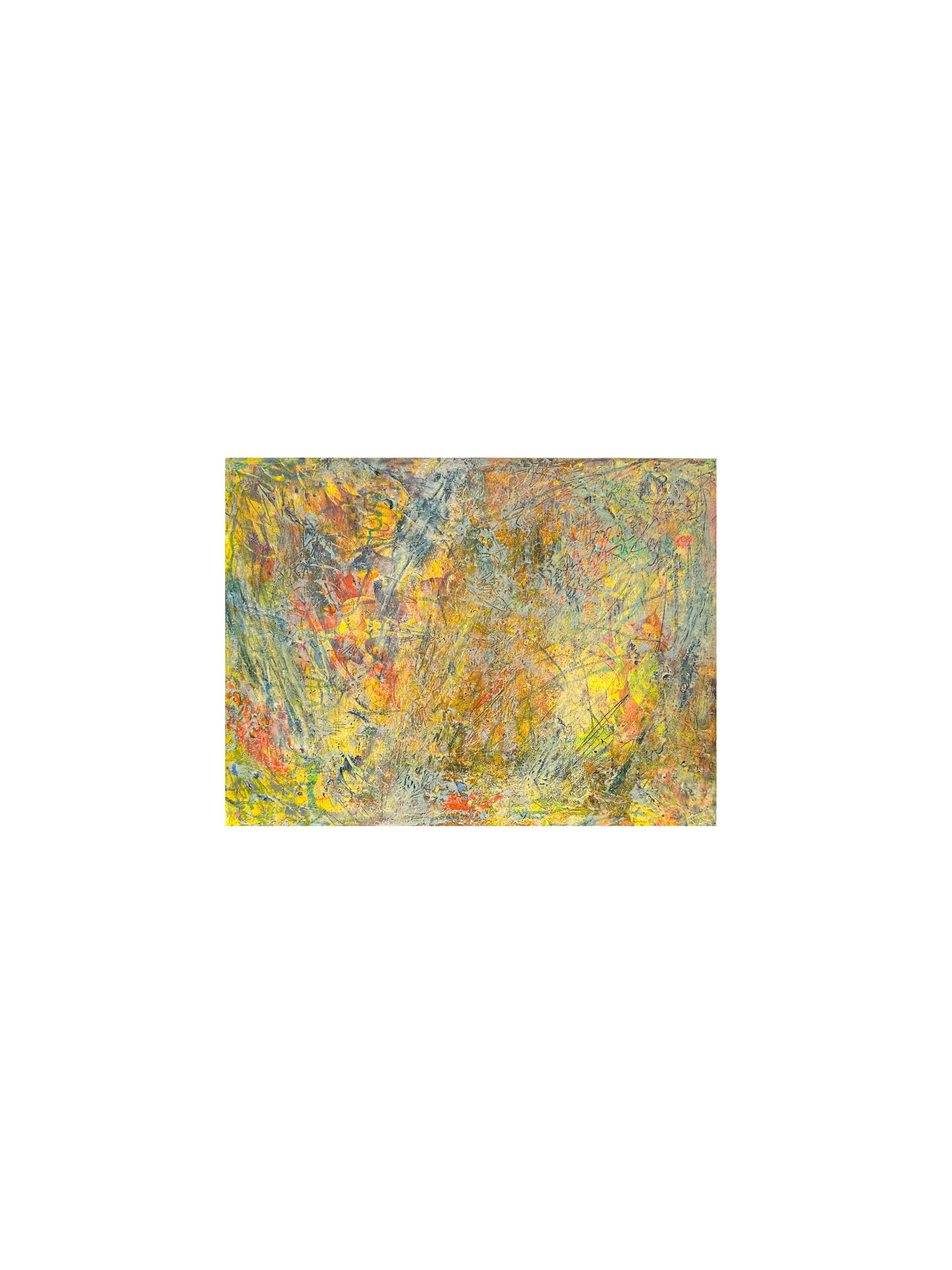 Garden Fragments #6, Acrylic and cold wax on panel, 12" x 16"