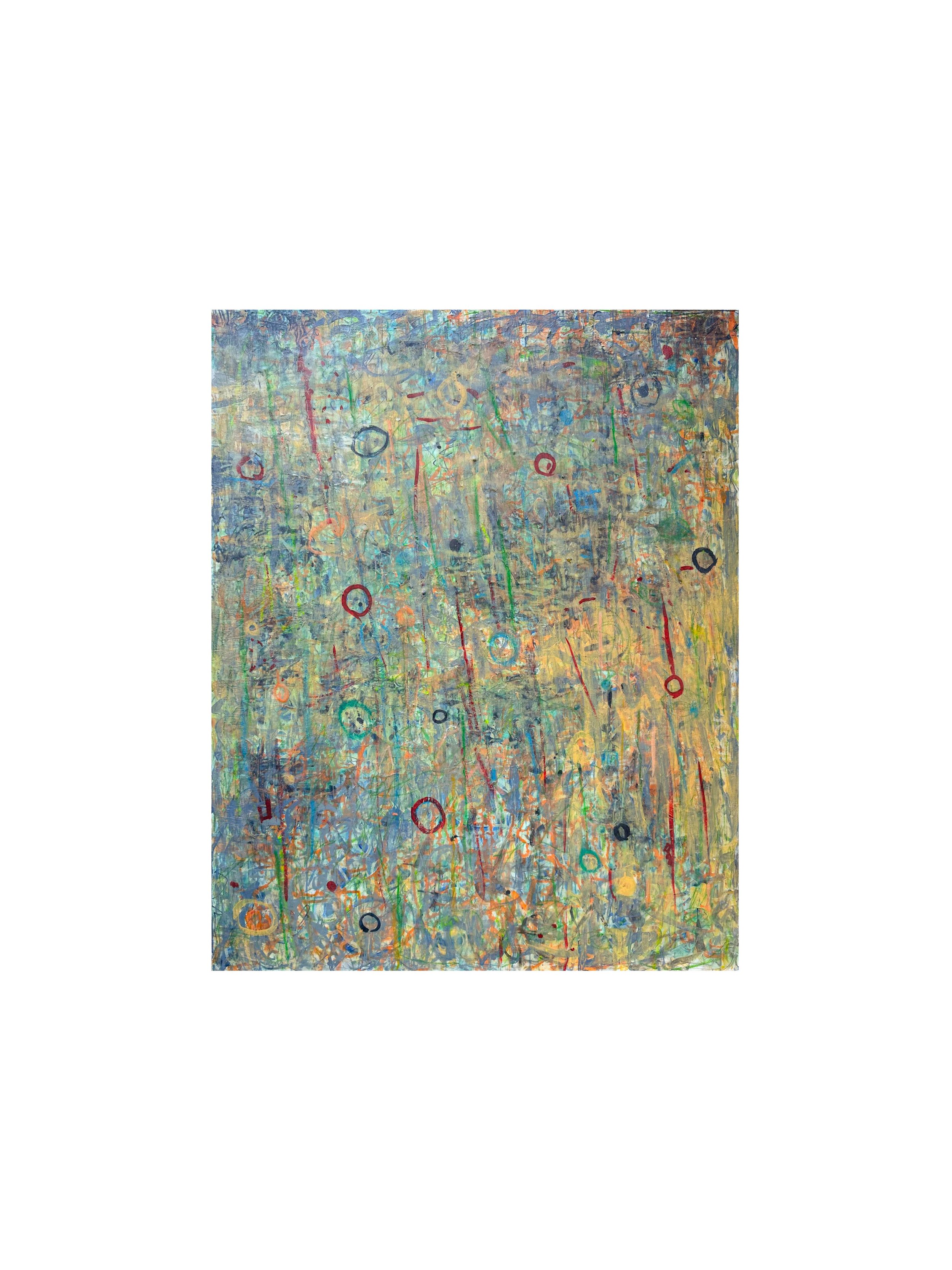 Garden of Fragments #3, Acrylic and cold wax on canvas, 60" x 48"