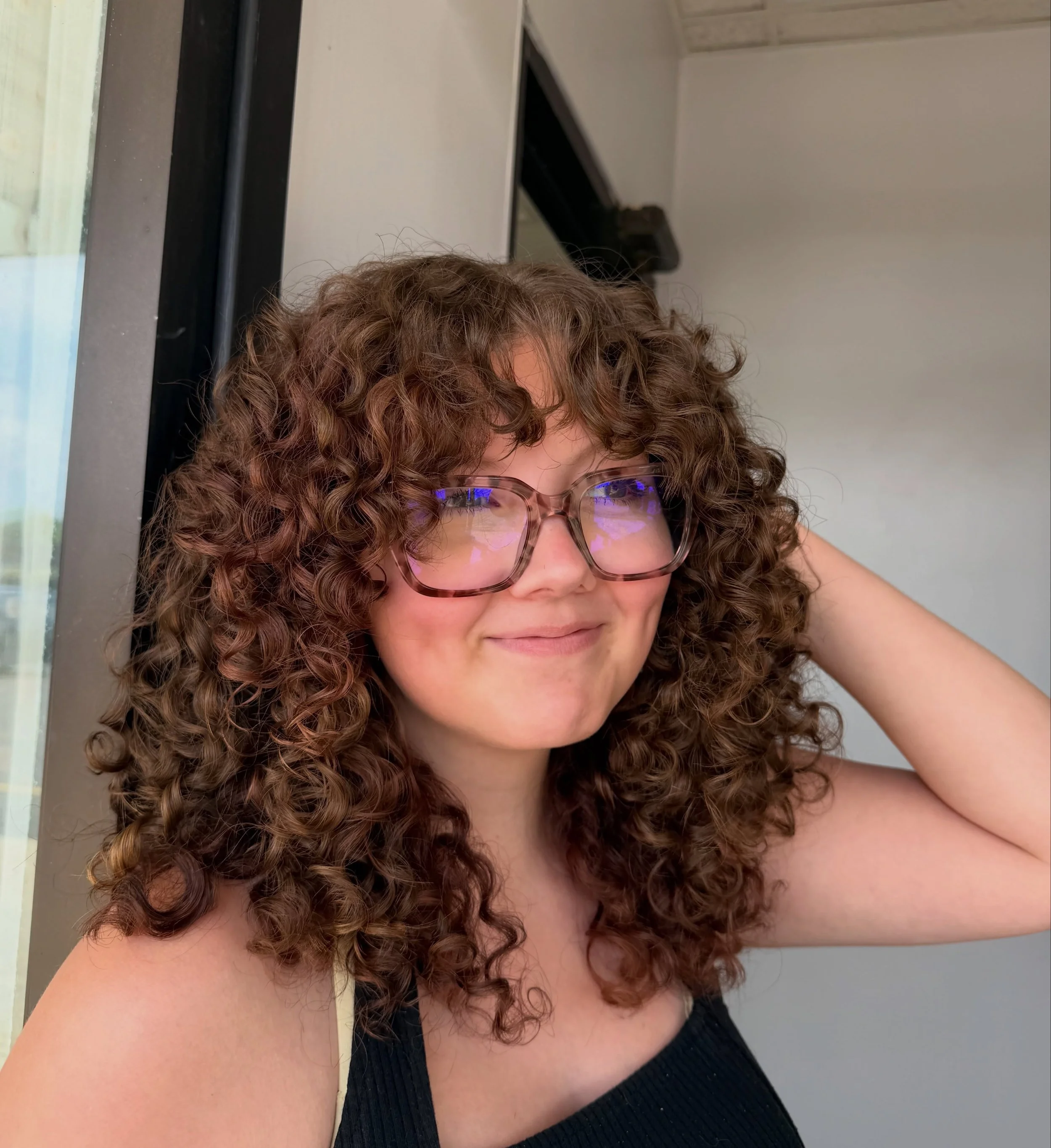 Bangs &amp; layers for this girly!! 

love love love this curly cut by @hairbybeez 

DAYTON OHIO CURLY HAIR STYLIST | DAYTON OHIO CURLY HAIR SPECIALIST |