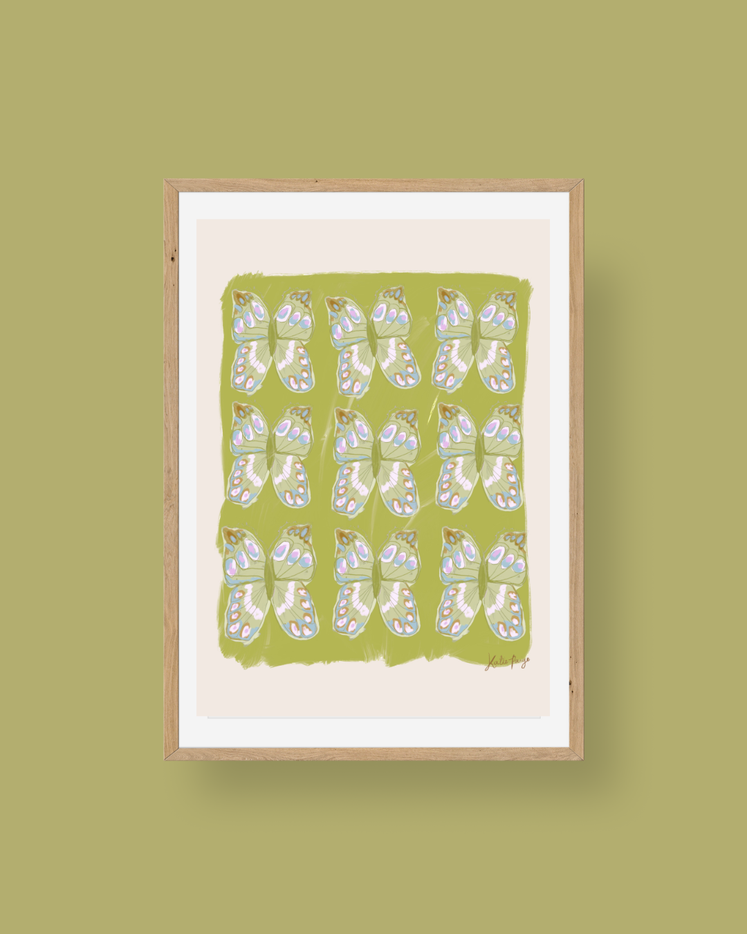 Green Butterfly Print .png