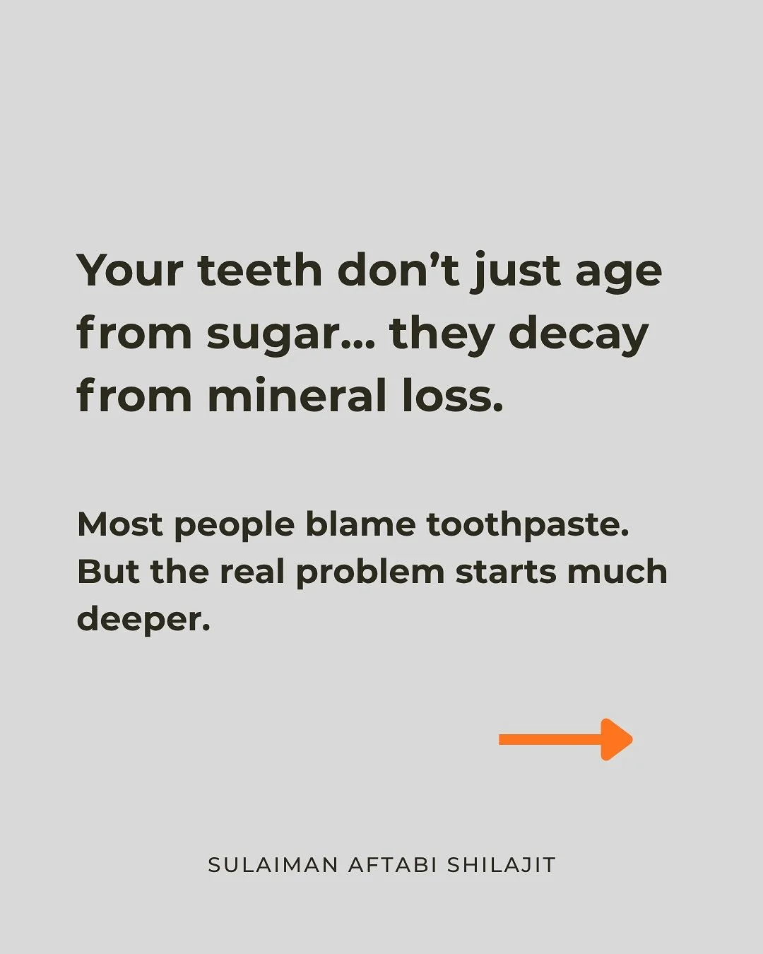 Your teeth are not separate from your health &mdash; they&rsquo;re a reflection of your mineral reserves.

When your body runs low on minerals, it starts borrowing from your bones and teeth &mdash; leading to weak enamel, gum issues, and early tooth 