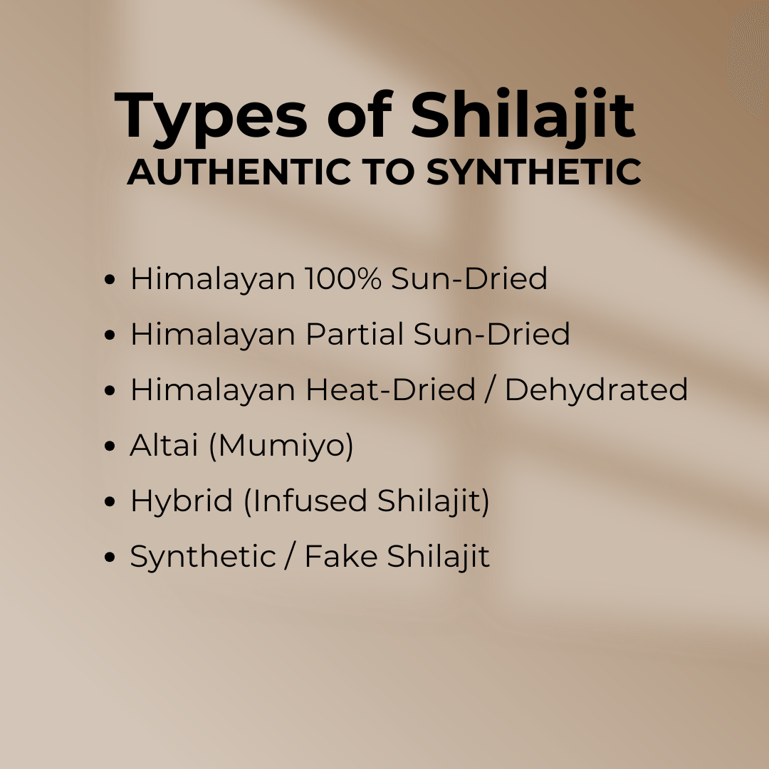 Types of Shilajit: From Authentic Himalayan Resin to Synthetic Imitations