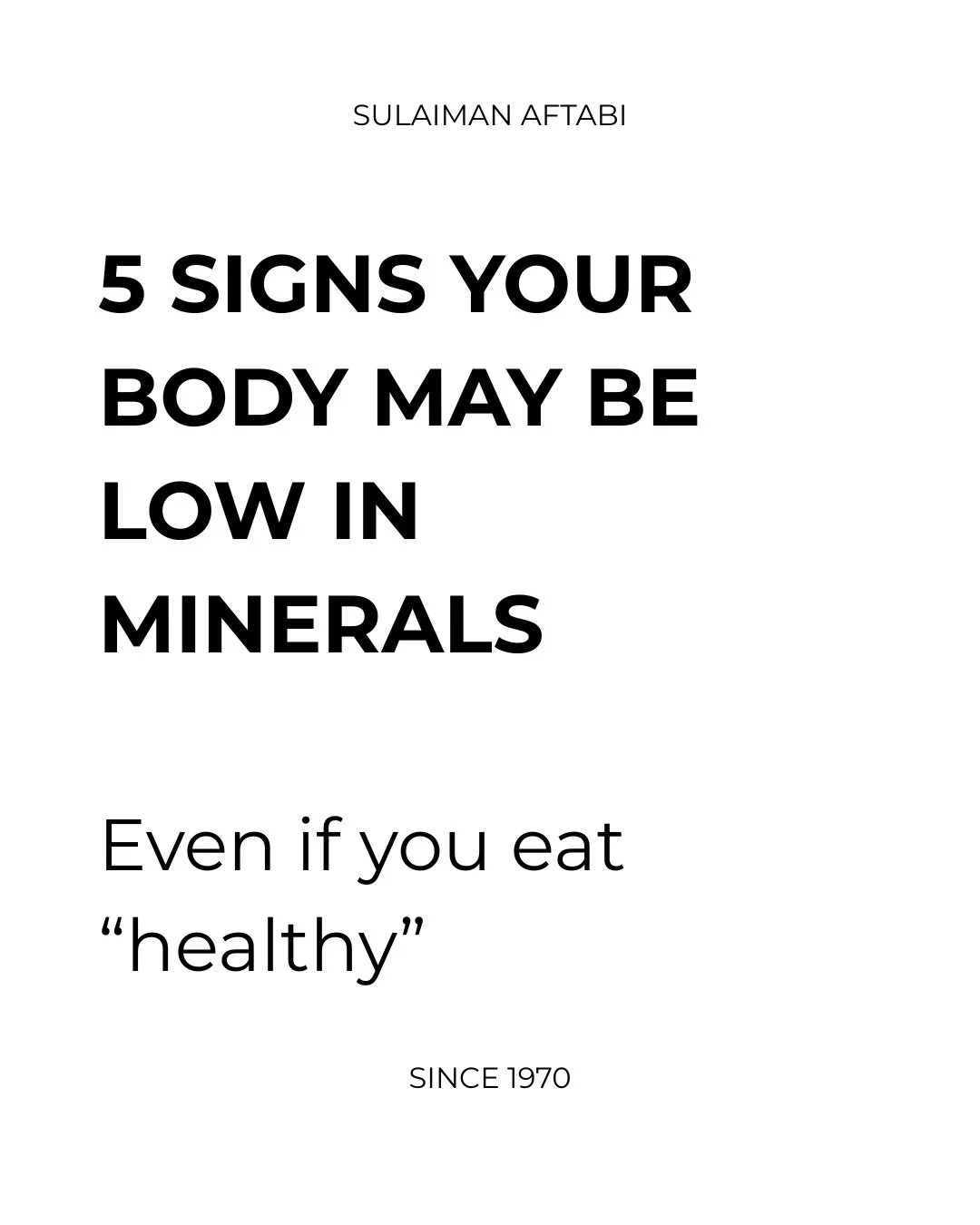 Many people assume fatigue, brain fog, or poor recovery are just part of aging or stress.

Often, it&rsquo;s something more basic: mineral depletion.

Decades of soil exhaustion, food processing, and chronic stress have quietly reduced the mineral co