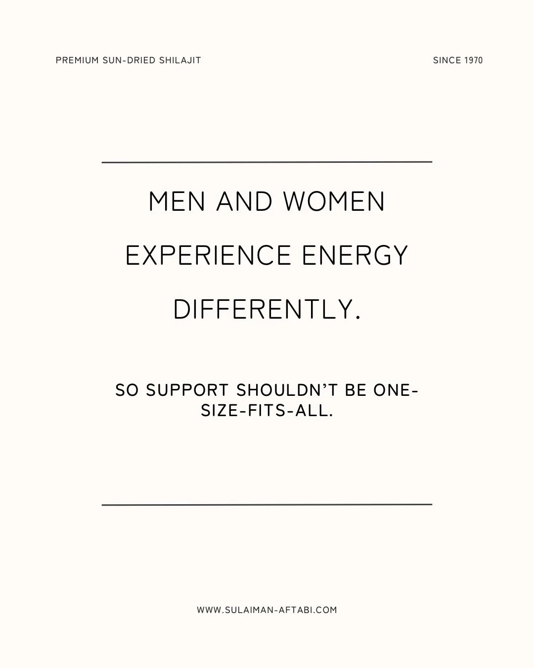 Energy isn&rsquo;t just about calories or motivation &mdash; it&rsquo;s shaped by biology.

Men and women experience energy through different stressors and rhythms, but both depend on the same foundational systems: mineral availability, cellular ener