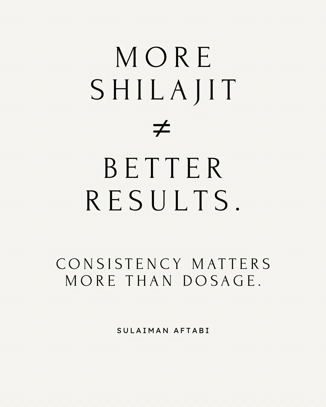 With mineral-based adaptogens, results come from consistency &mdash; not excess.

Shilajit works by supporting foundational systems that respond gradually to steady input. This is why traditional use emphasizes small daily amounts rather than chasing