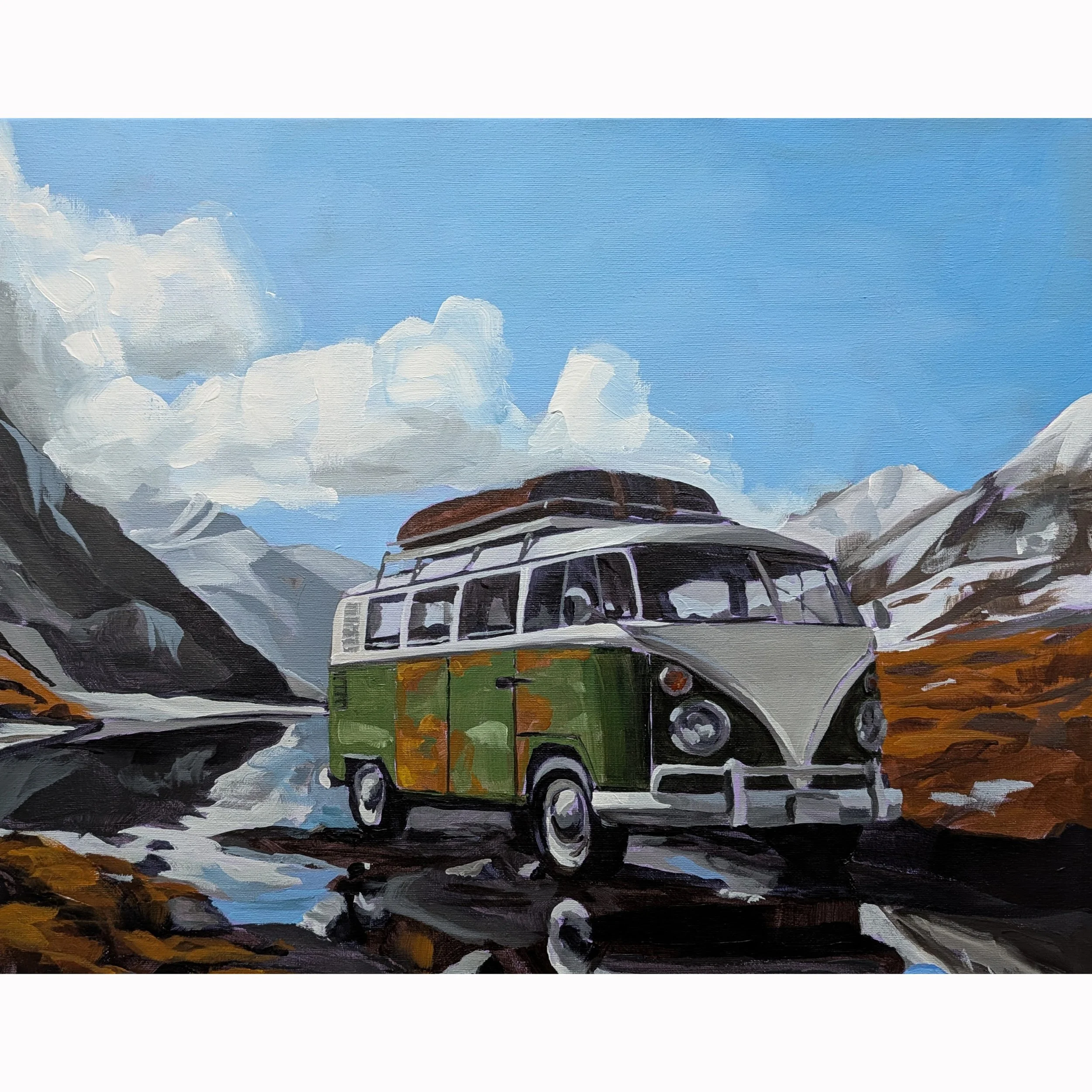 Green & Patina Mountain Bus