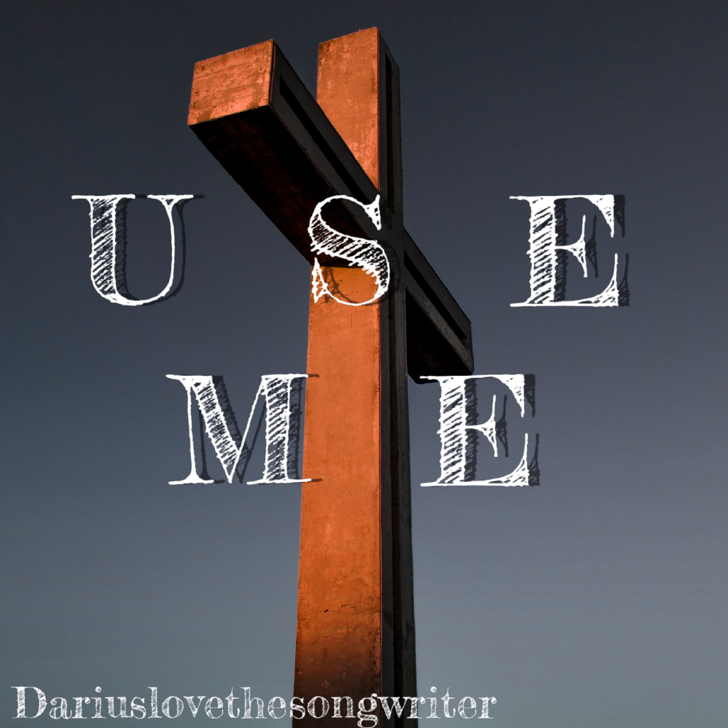 A vertical street sign with the letter 'L' is shown against a dark, cloudy sky. The sign has a weathered, rusty appearance. White text overlay at the bottom of the image reads "Dariuslovethesongwriter."