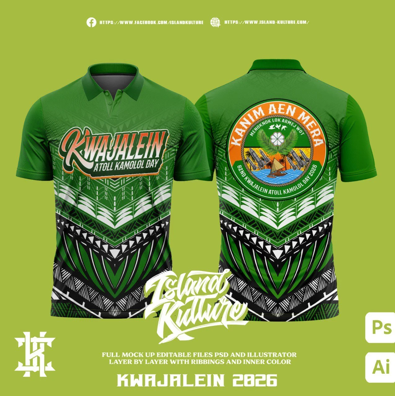 Kwajalein Atoll Kamolol Day Collar shirts