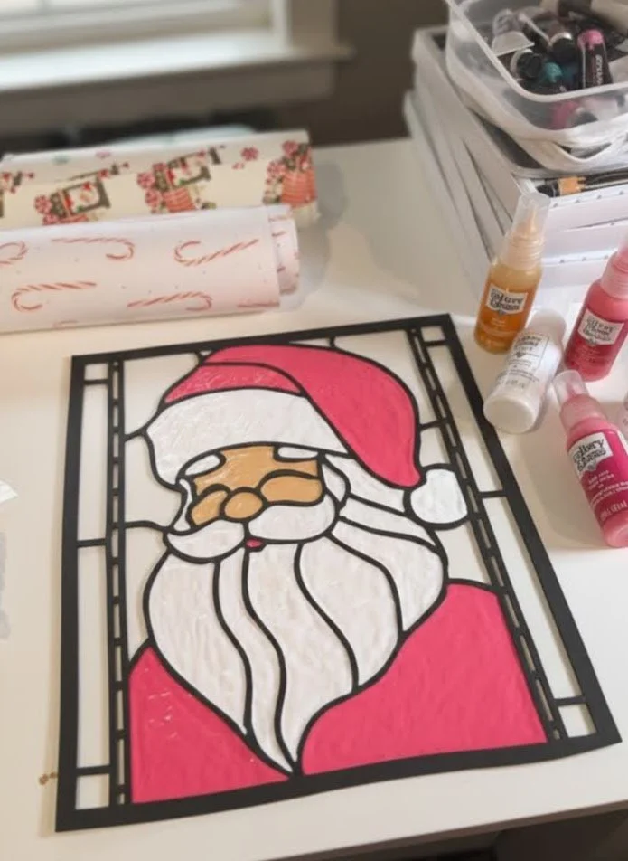 Christmas Stained Glass Window DIY