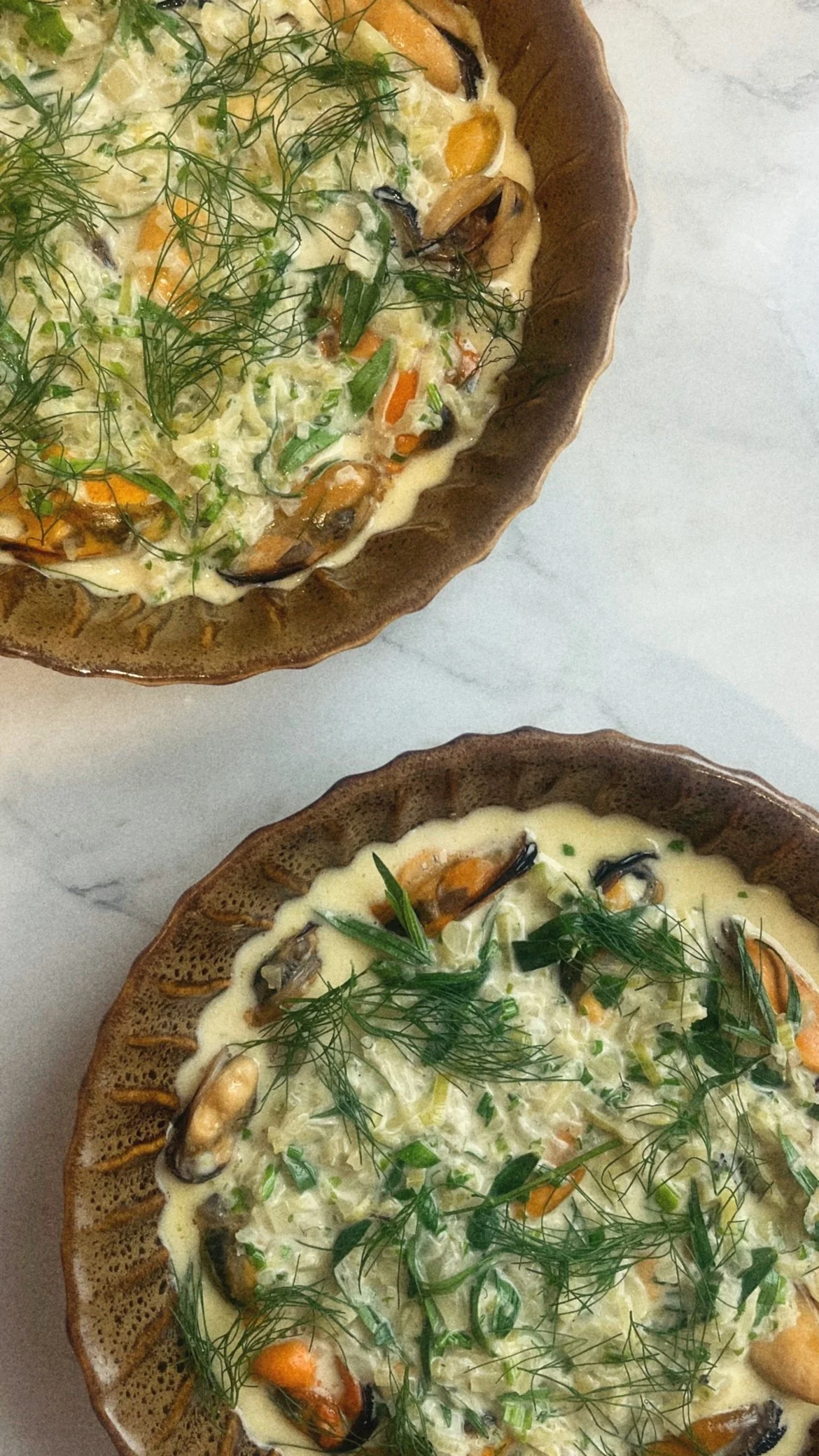 Mussels, Fennel, Tarragon, Cream.