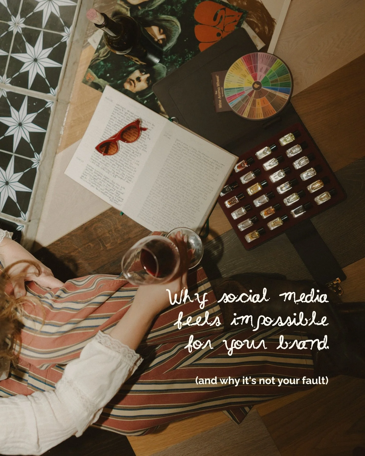 Free resource for any wine, hospitality, or creative brand trying to figure out social media 👇

I put together a mini playbook that addresses:
&rarr; The real problem is when it comes to your socials
&rarr; &ldquo;Impressive&rdquo; content vs. Effec