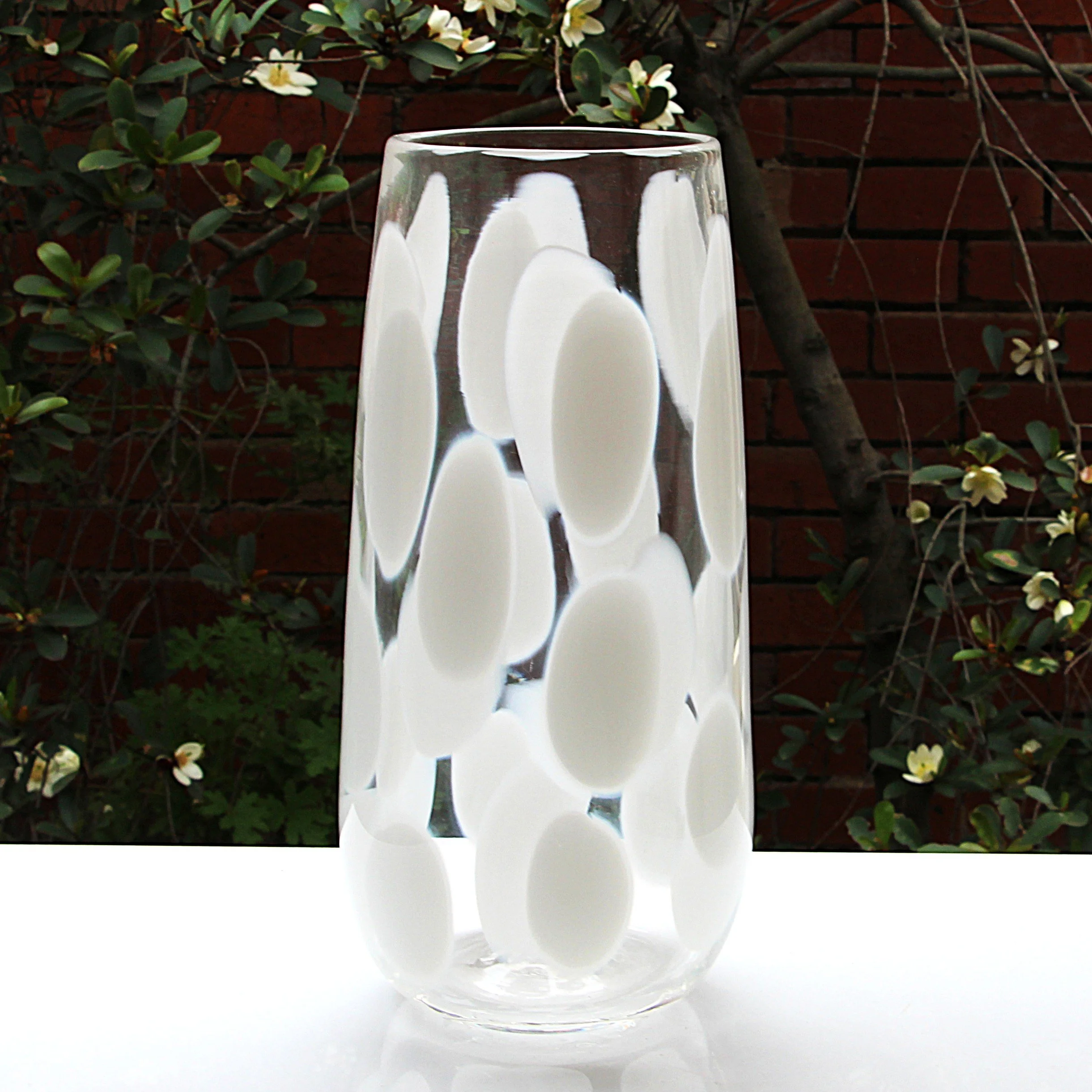 River Stone - Vase - Enamel White, Opal White