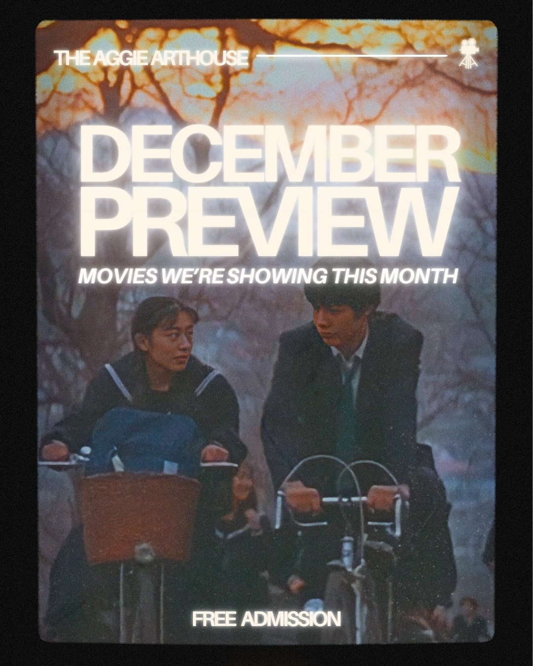 Keep warm and check out our screenings this December, with complimentary hot cocoa! ☕️☕️
-
Love Letter (1995) will be on December 4th in ARCB 101 at 7:00 PM!

The Shop Around the Corner (1940) will be in ARCC 105 at 5:00 PM!