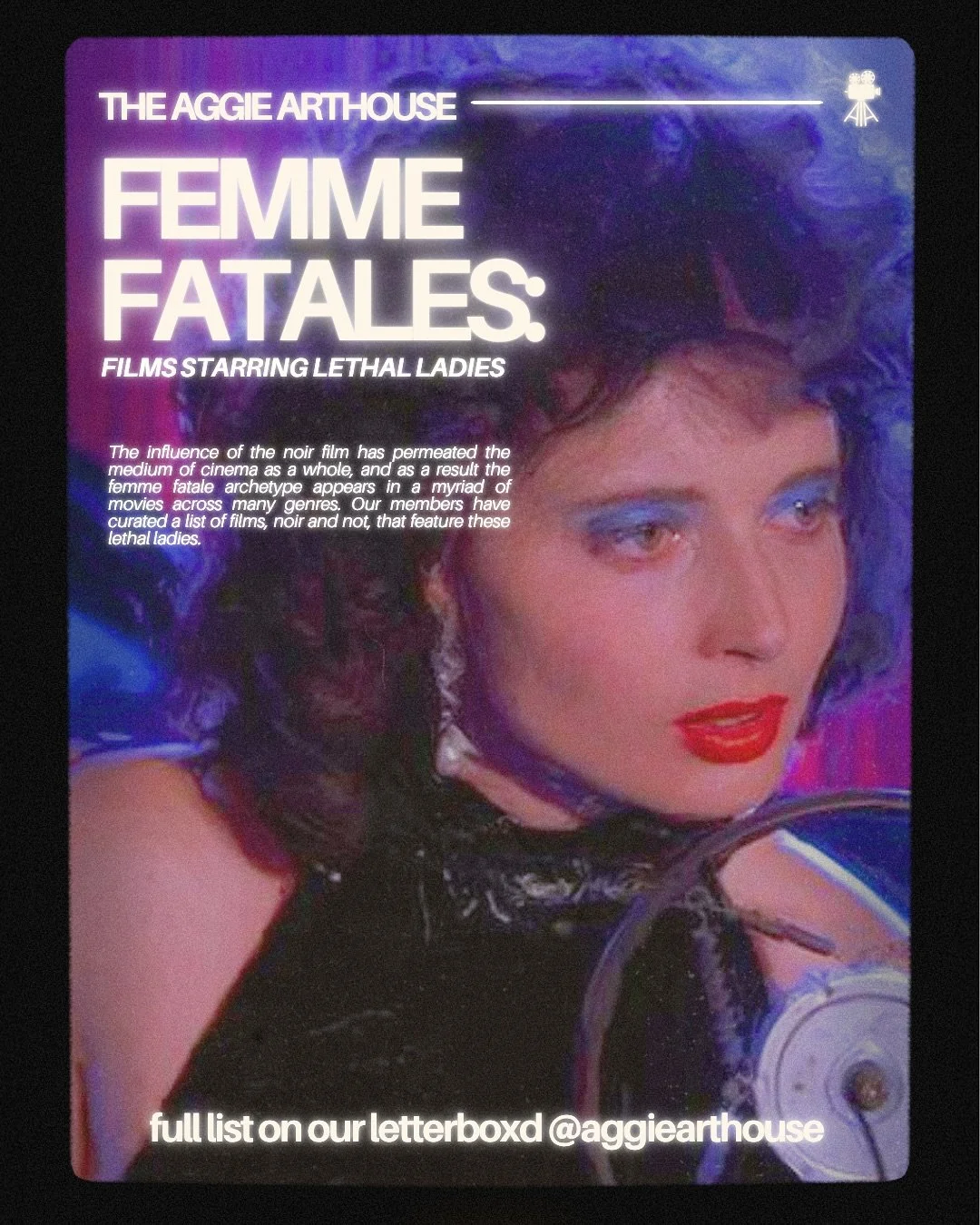 In celebration of Noirvember, our members have put together a list of films featuring the genre staple: The Femme Fatale. Check out the full list on our Letterboxd!
🕵️&zwj;♂️🕵️&zwj;♀️
-
Our screening of Double Indemnity (1944) is this Thursday, Nov