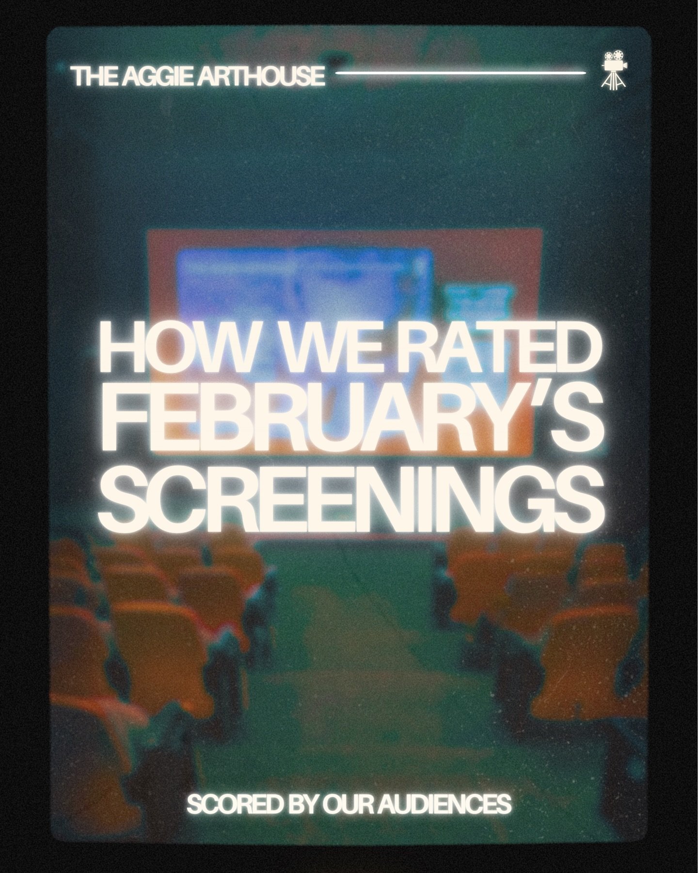 We truly appreciate everyone who came out to our screenings in February! Here&rsquo;s how our audiences rated each film🍿
-
Our first screening of March is TOMORROW NIGHT! We&rsquo;ll be showing Moral (1982) for Women&rsquo;s History Month in ARCB 10