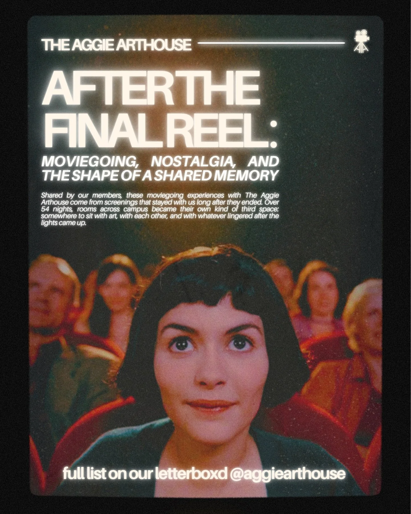 As we close out the semester with our final screening tonight, we asked our members for some of there favorite highlights over their time with The Aggie Arthouse!

Catch the movie for all movie lovers tonight! We&rsquo;ll be showing Cinema Paradiso (