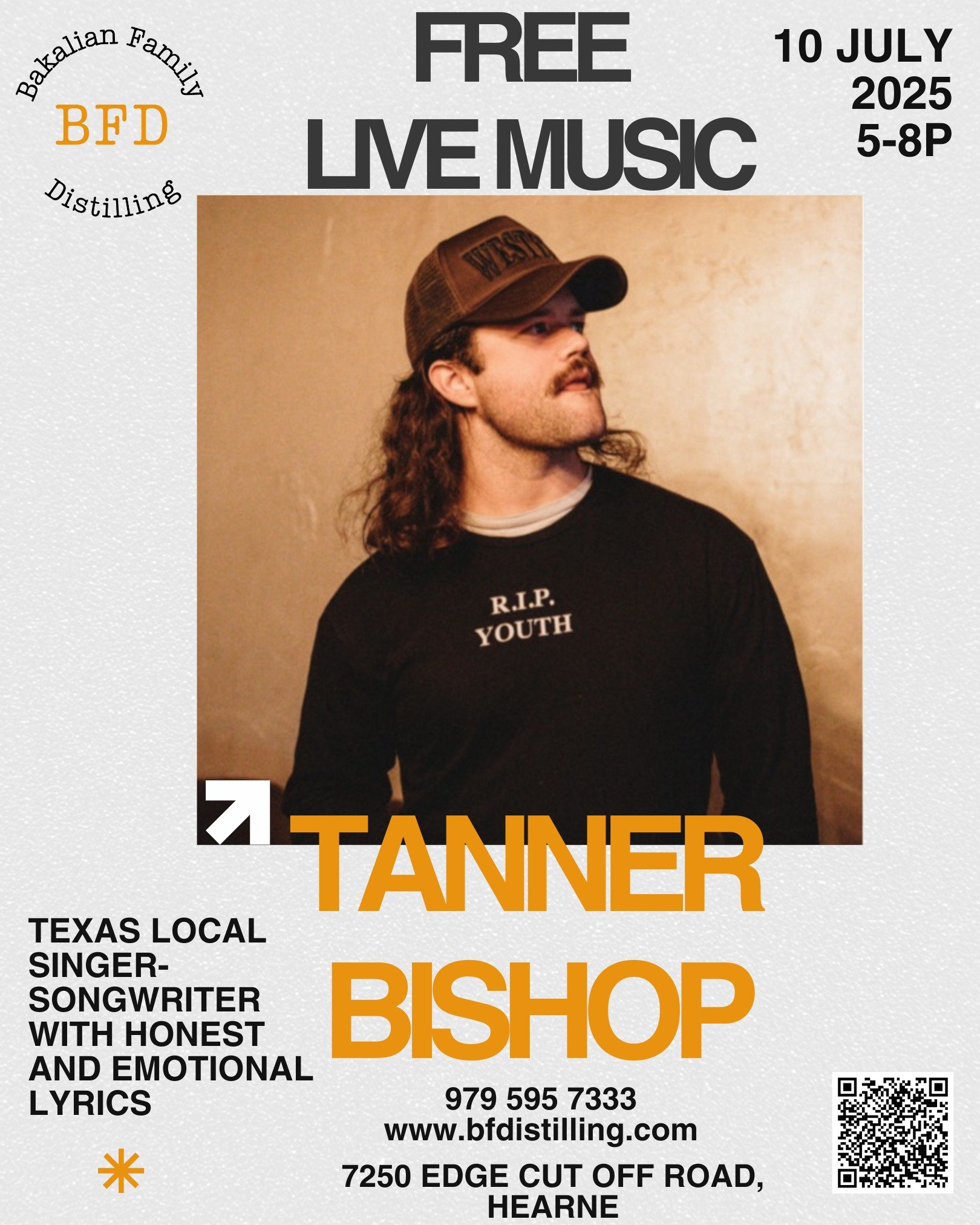✨Tonight's the night✨
@tannerbbishop will fill BFD with the smooth sounds of his voice.
Get in early to secure parking and to order dinner from @edgegeneralstore. This is a family-friendly event with all ages welcome.
https://www.facebook.com/sh