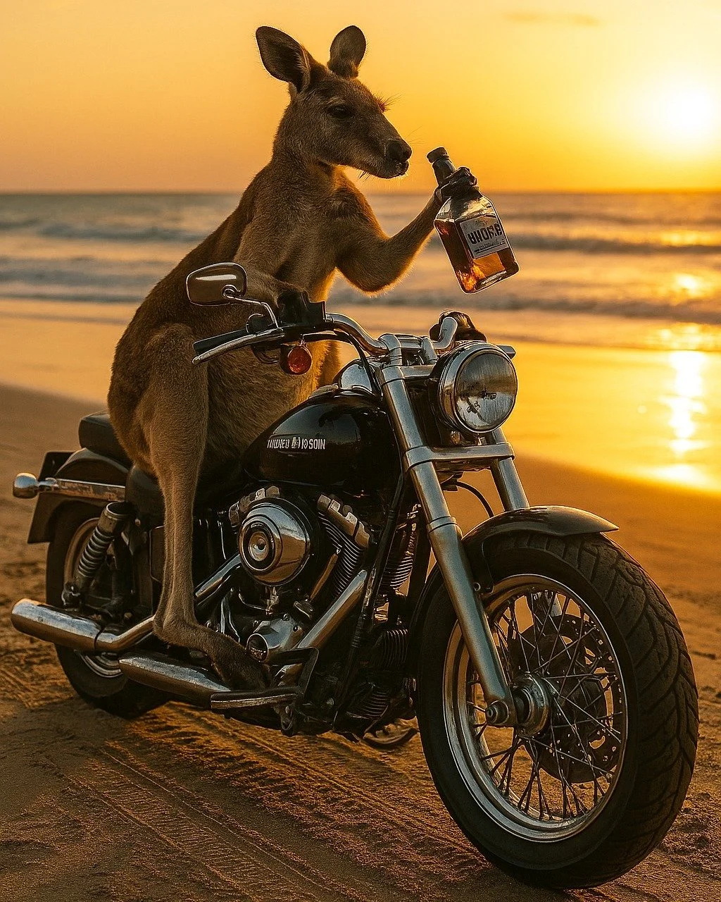 While we wait for the new tasting room to open, here&rsquo;s a totally legit kangaroo riding a Harley with a whiskey bottle to keep your feed exciting. 
.
We're just here for the views and to let you know that you better cancel those weekend plans 👀