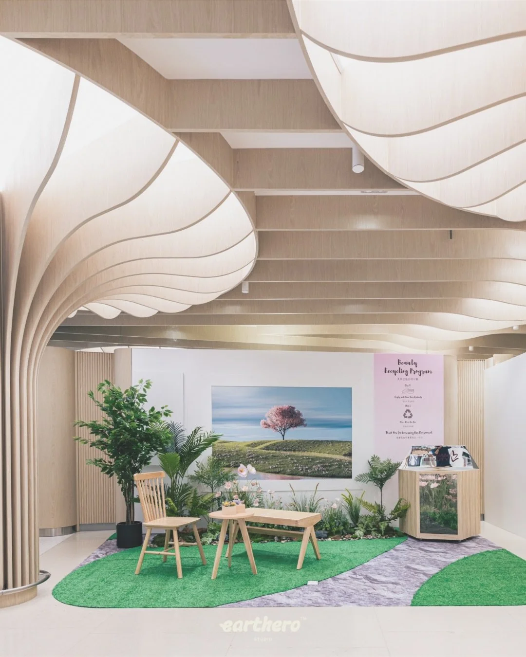&ldquo;The Urban Oasis&rdquo; Christmas installation for Langham Beauty store 2024

On the second floor, we created a coherent space, an extension of the installation. 

A simple chair and table invited visitors to pause for a moment, creating a smal