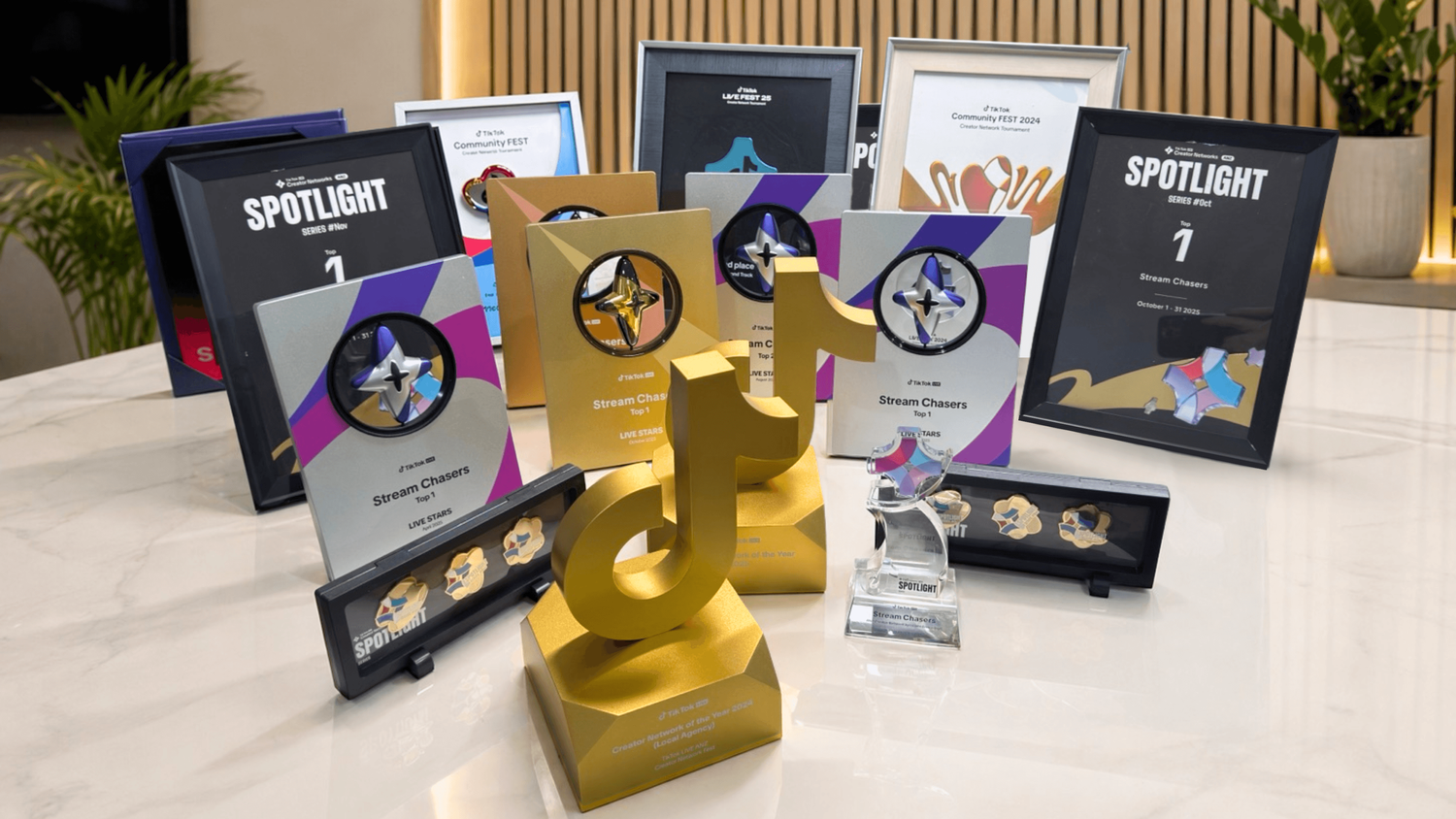 Stream Chasers' TikTok trophies and awards