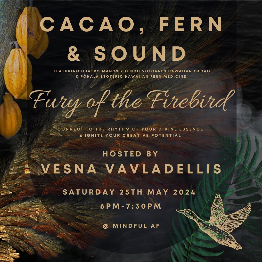 I&rsquo;m looking forward to coming to back to @mindfulafemerald on Saturday 25th May at 6pm with cacao, fern and sound! 

This will be my last in person cacao, fern and sound circle for a little while as I&rsquo;ll be taking a break over June and Ju