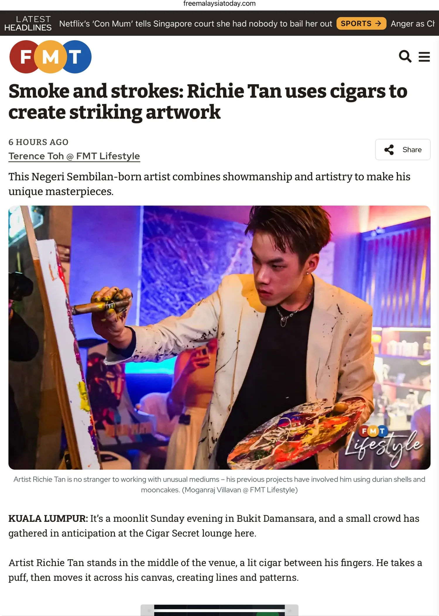 Art of Smoke — painting made with cigars
