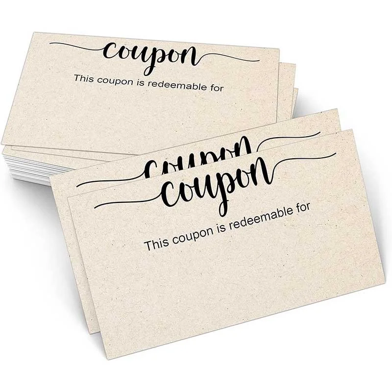 Blank Coupon Cards Tan
