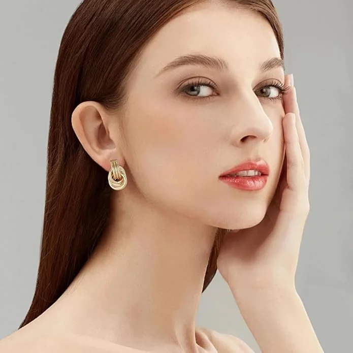 Gold Statement Geometric Earrings