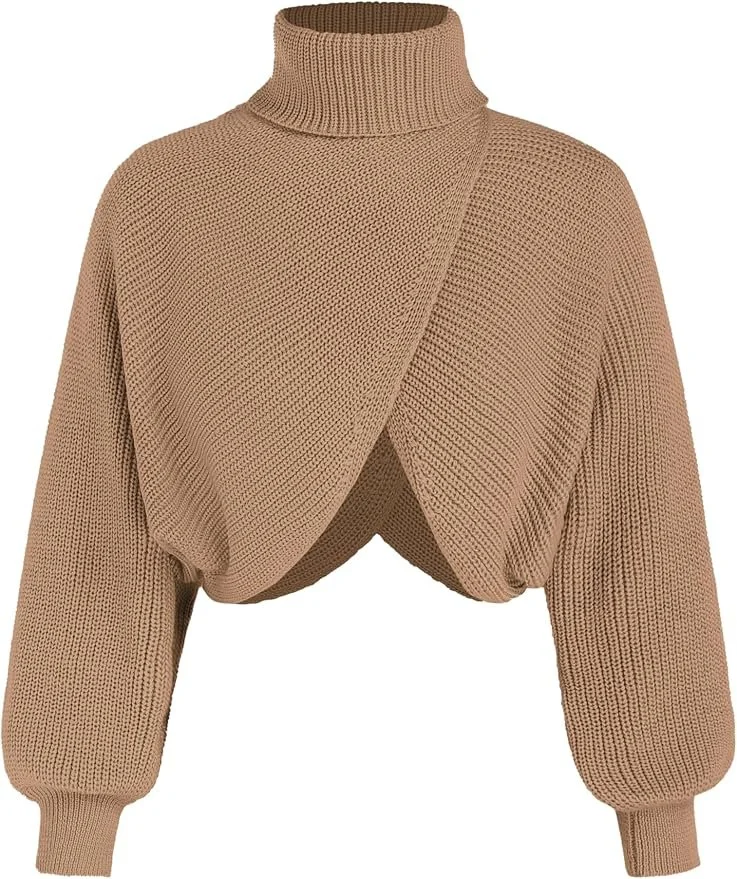Cropped Sweaters for Women Turtleneck