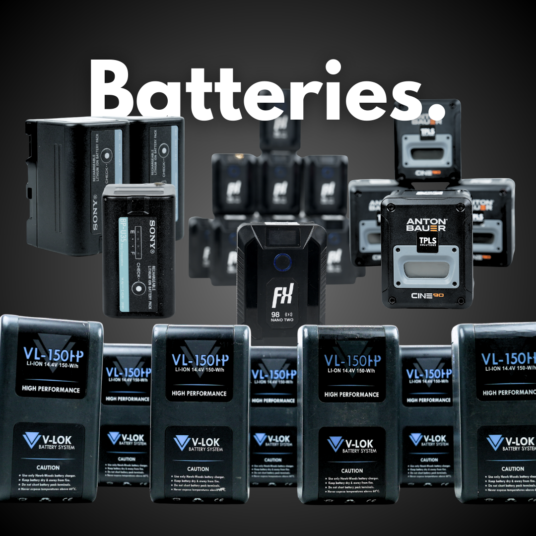 Battery Hire - Anton Bauer, Hawks-Wood, Sony, FX Lion, V-Lock