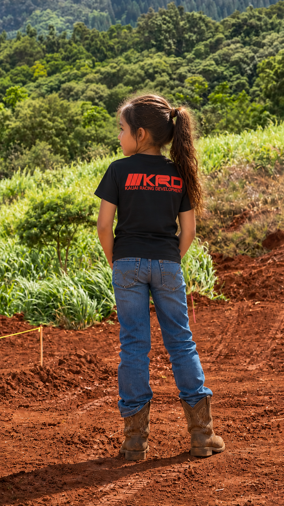 Girl Observing the Forested Hills.png