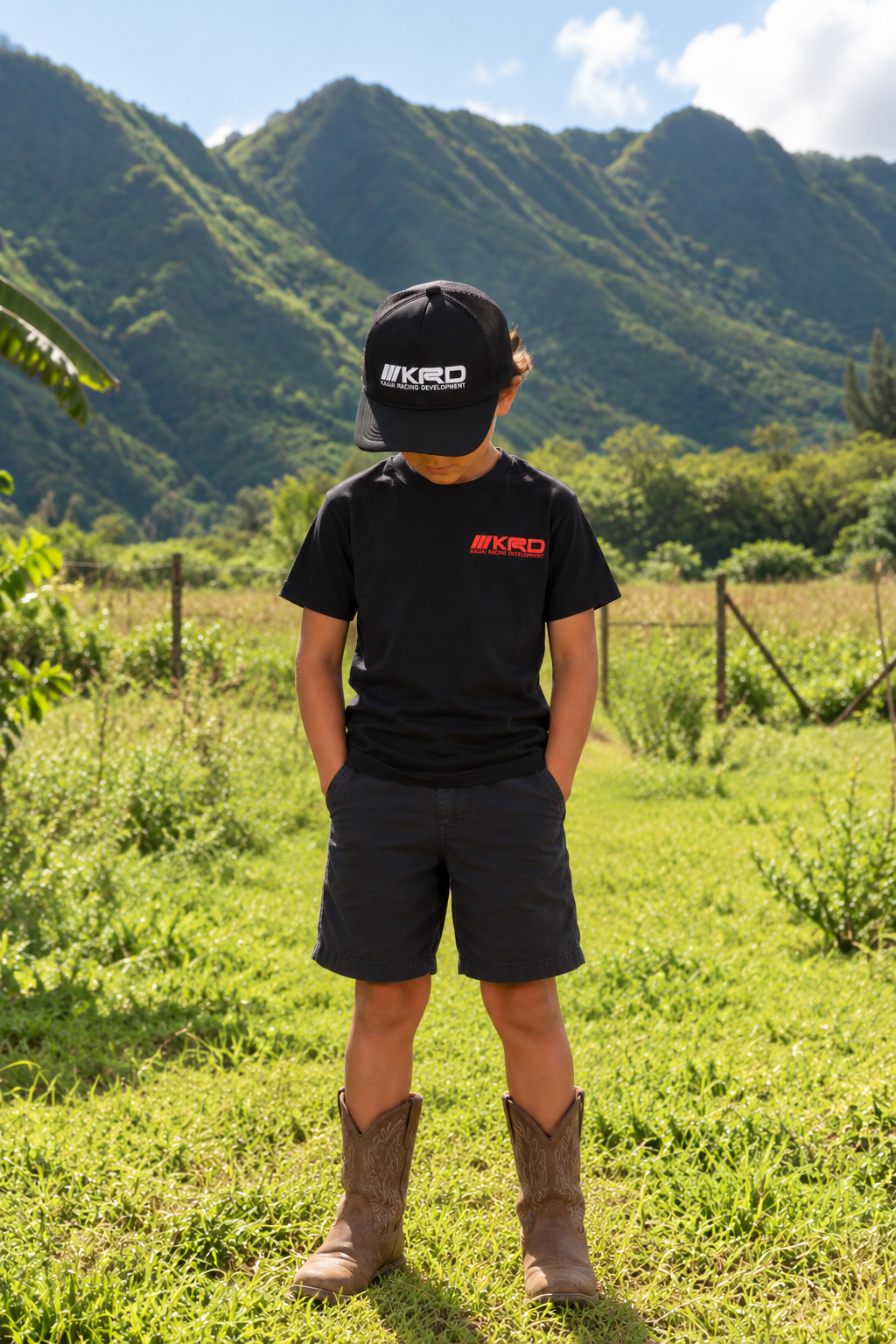 Kids KRD Trucker Hat Black