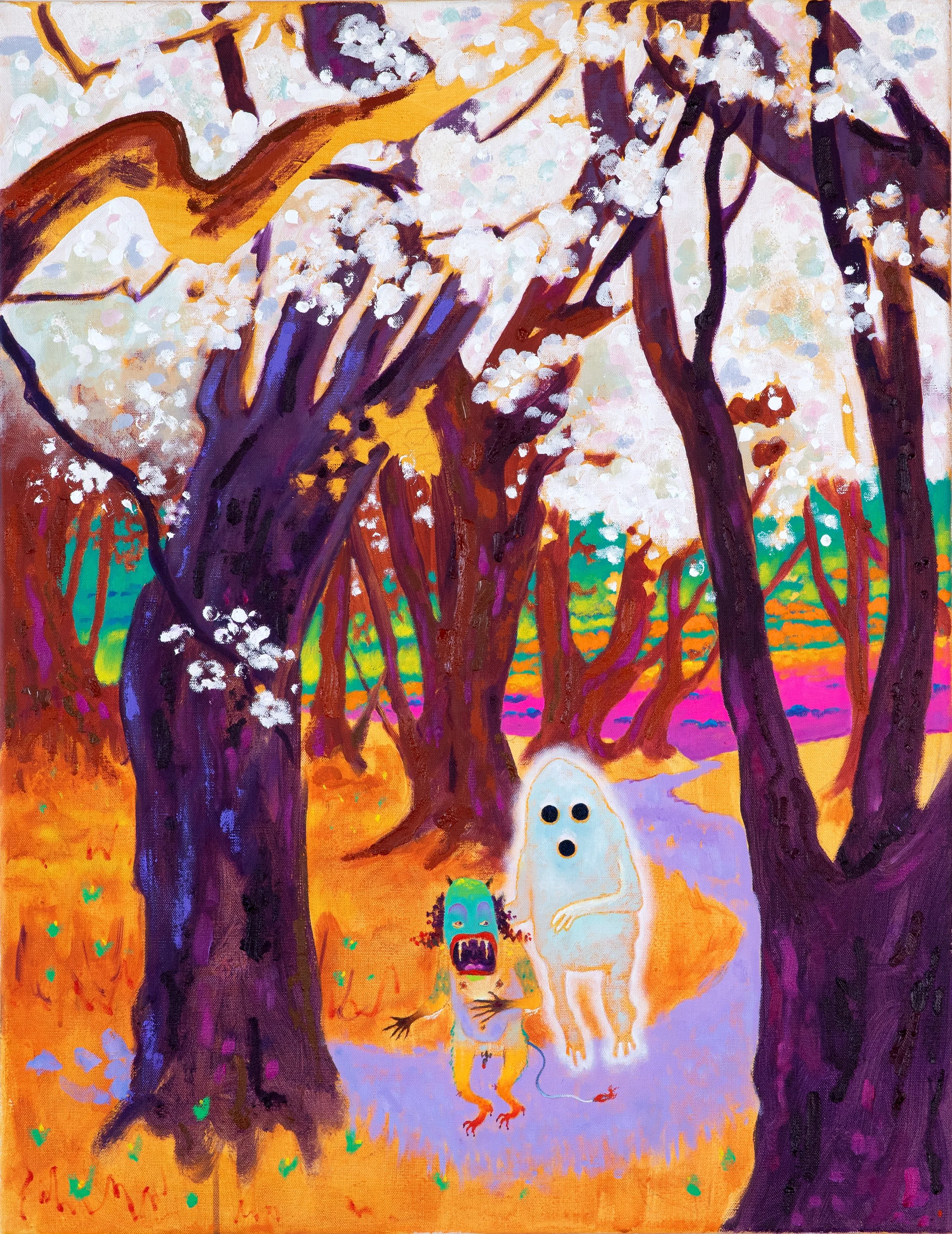 Demon haunted by a Ghost 93x72cm Oil Canvas 2025