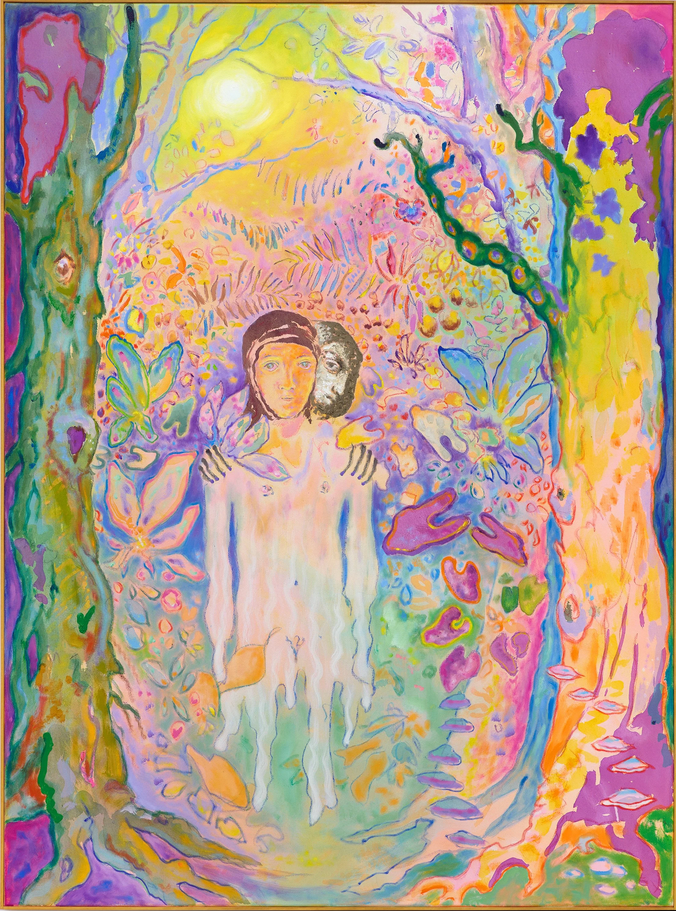 Hint-auf-hucker (Two Become One) 150x110cm Oil/acrylic on canvas 2024