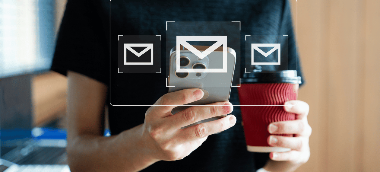 Email notifications on a smartphone representing bounced and blocked emails