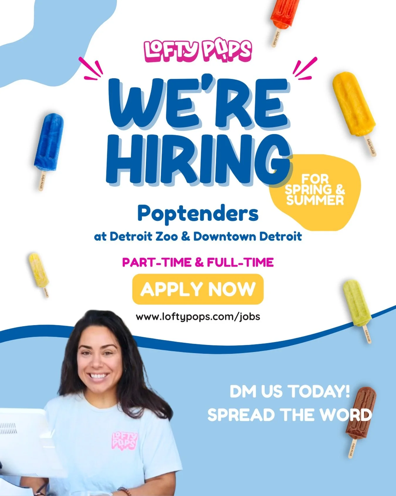 ✨JOIN OUR TEAM✨

We&rsquo;re hiring for friendly, ice pop lovin&rsquo; folks for this spring and summer! Available positions are at the Detroit Zoo and downtown Detroit. 

👉 Click the link in our bio to learn more &amp; apply or go directly to www.l