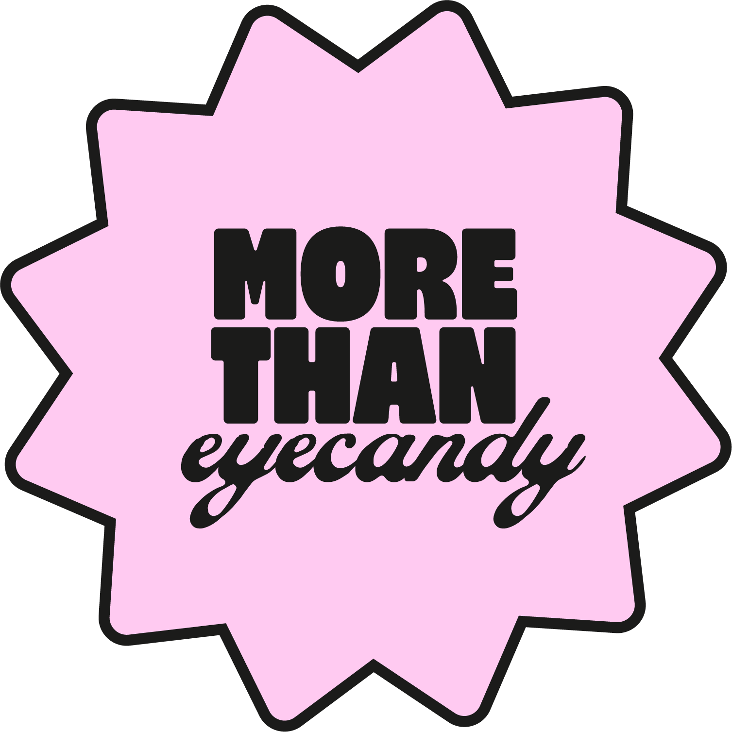 Kuvassa on vaaleanpunainen tähti, jossa tekstinä 'More Than Queer'.