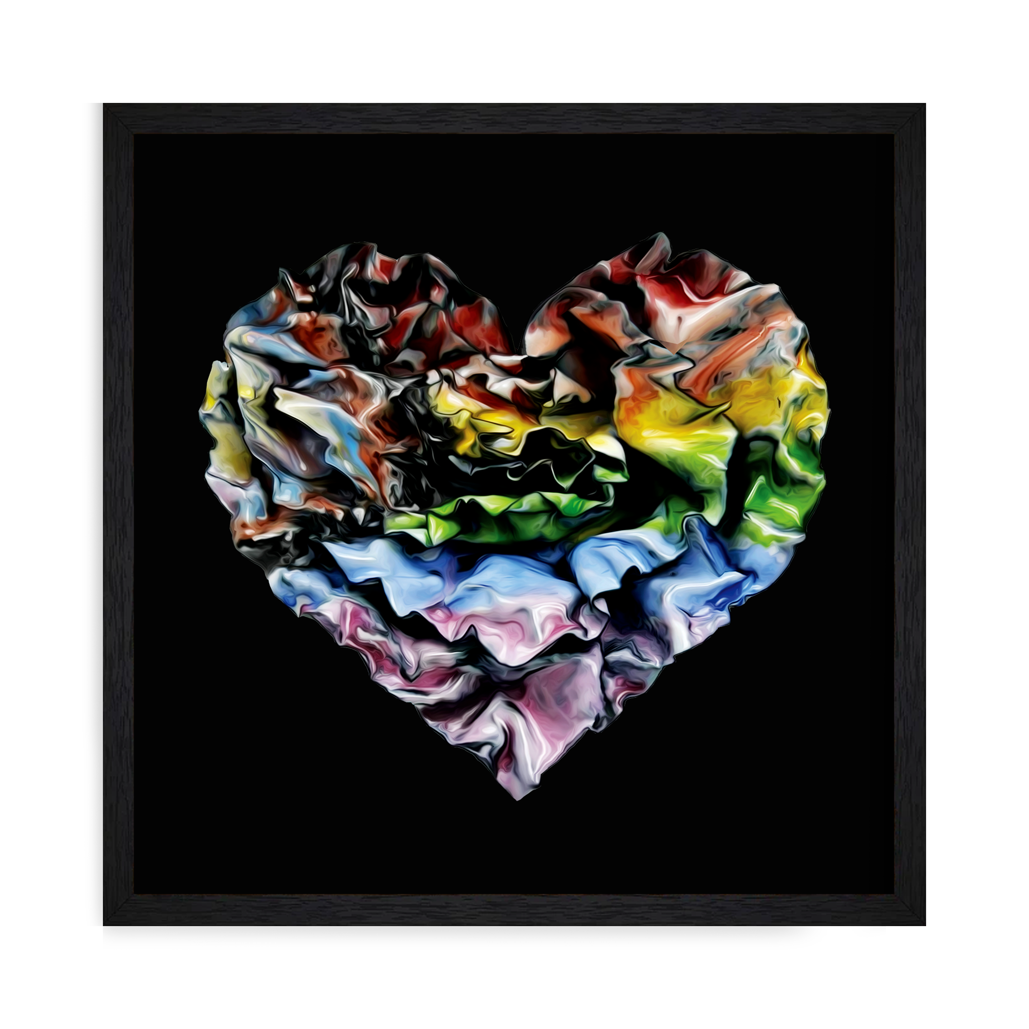 framed rainbow Pride heart print by Sherry Been, representing joy, hope, and LGBTQ+ pride. (Copy)
