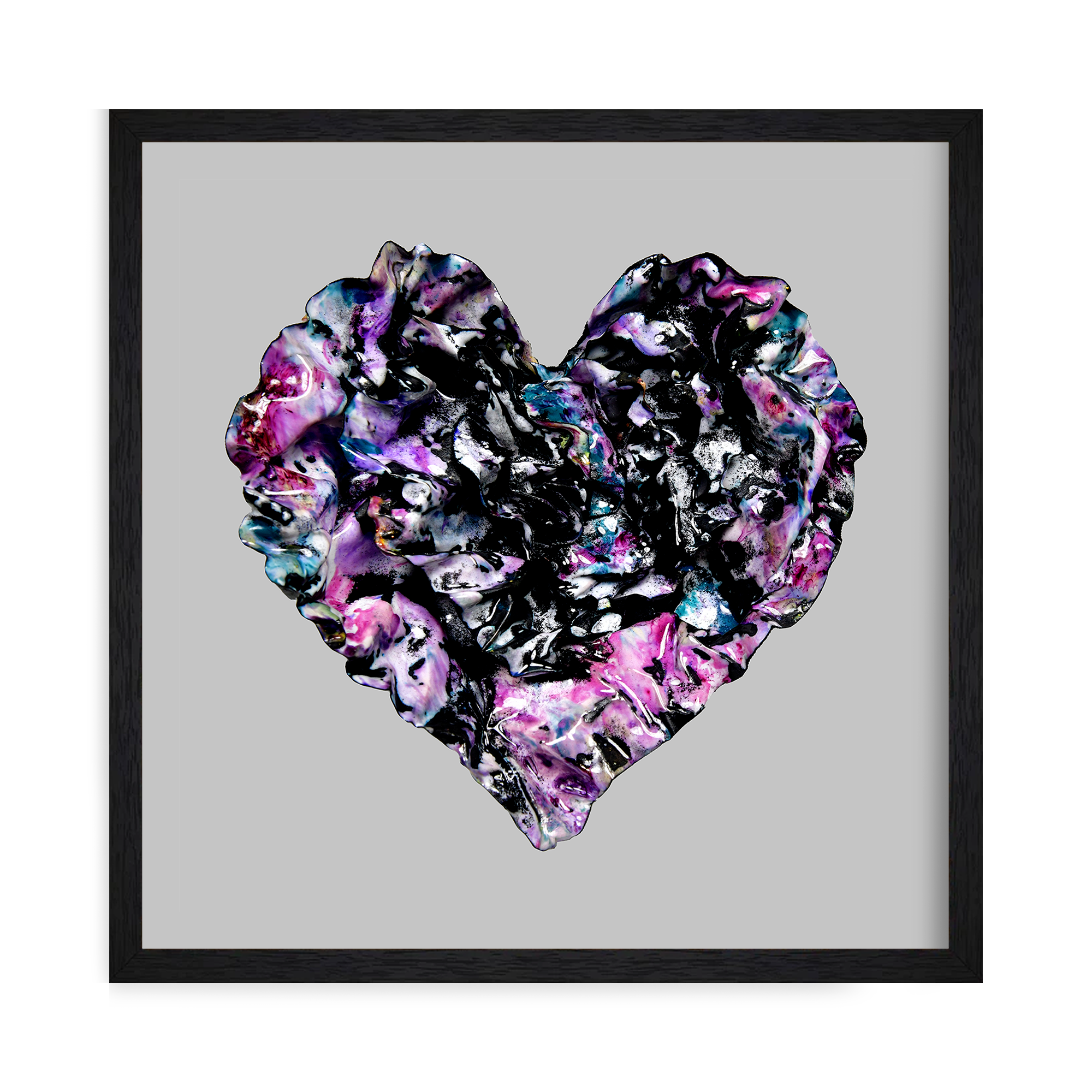 framed Trans pride heart art print by Sherry Been, celebrating trans identity through color. (Copy)