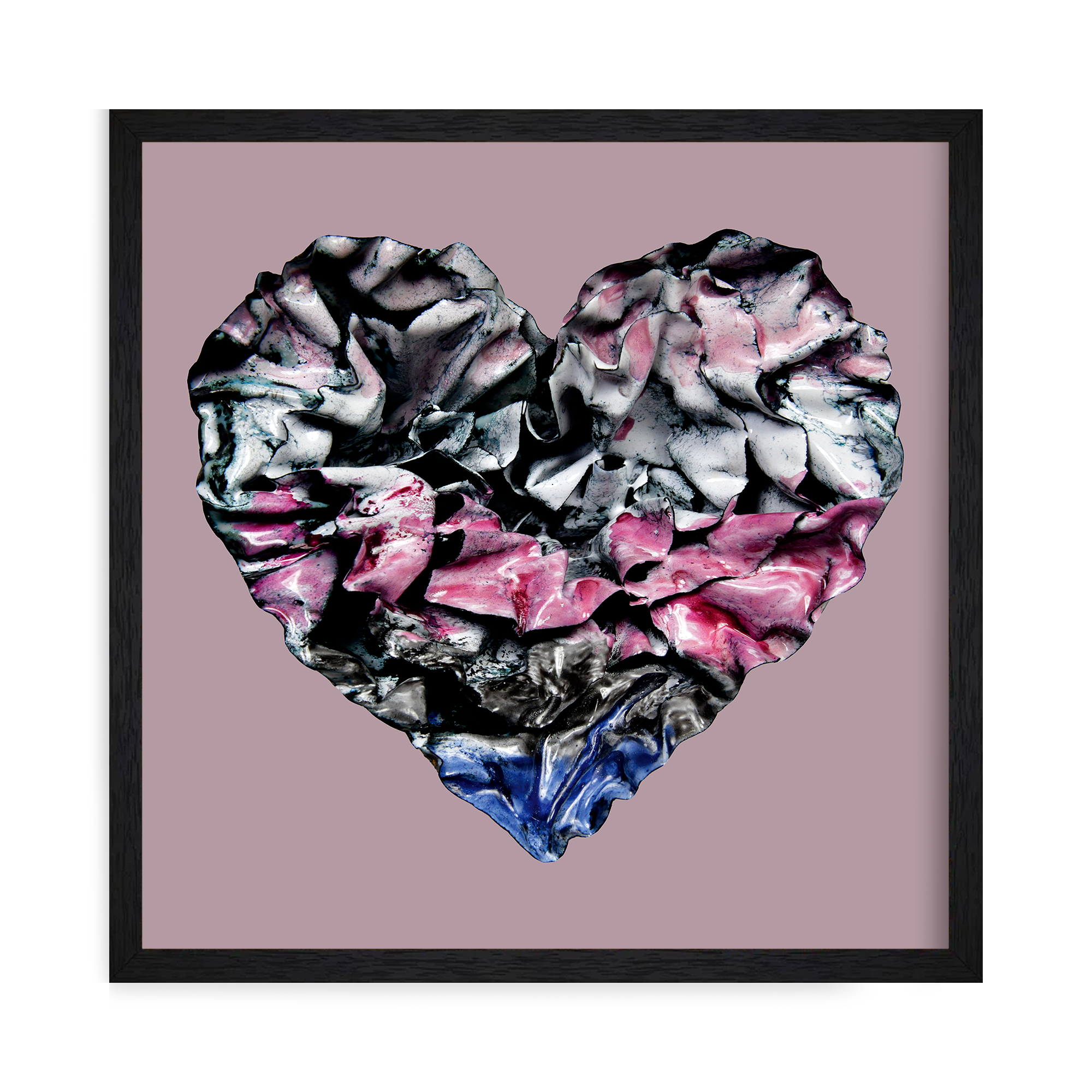 framed Gender fluid heart art print by Sherry Been, symbolizing gender fluid pride and transformation. (Copy)