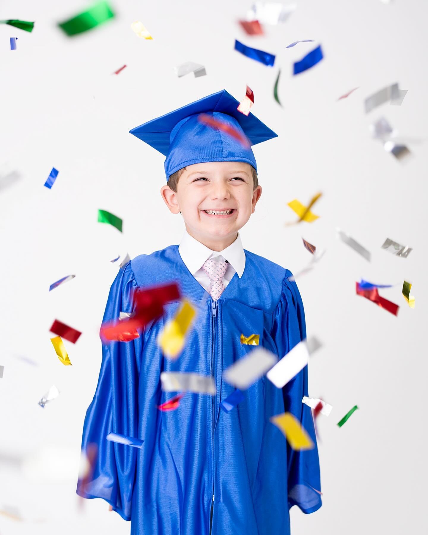 Preschool Confetti Graduation pics!? Count us in! So excited my sweet baby starts Kindergarten in the fall!