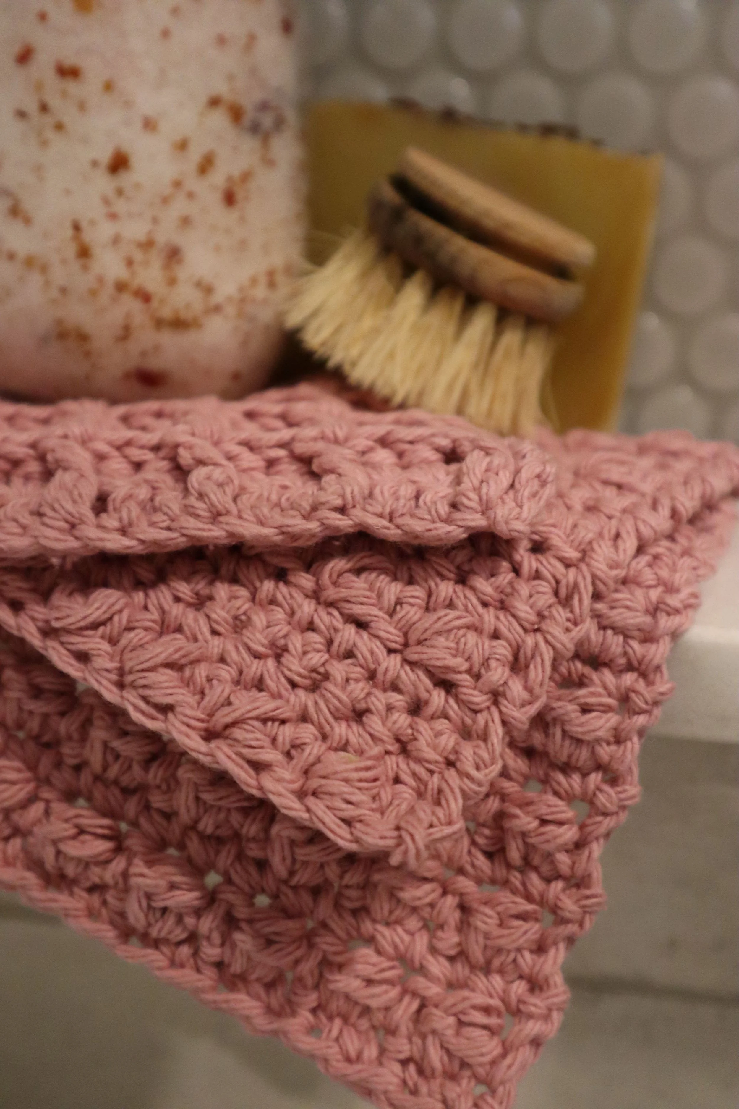Easy Textured Crochet Washcloths Made on Mill