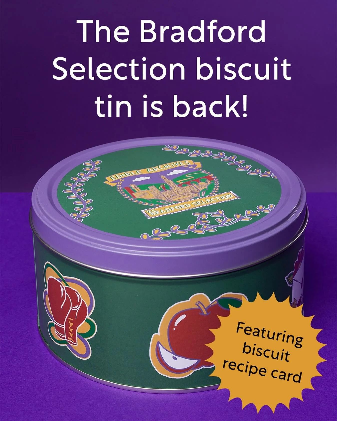 The biscuit tins are back!

Our biscuits have all been eaten, but we&rsquo;re bringing back our tins with recipe cards inside so you can bake your own at home. These are on sale now for &pound;5 via the @bradford_2025 website (see link in our bio), a